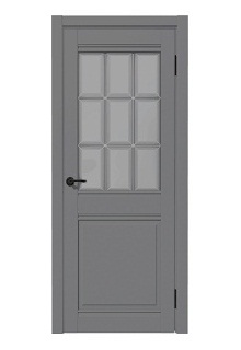 Межкомнатная дверь Омега Soft-touch серый Стекло